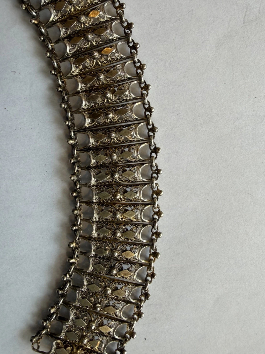 Antique Silver Vermeil Italian Filigree Bracelet