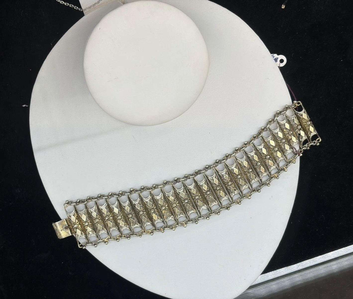 Antique Silver Vermeil Italian Filigree Bracelet