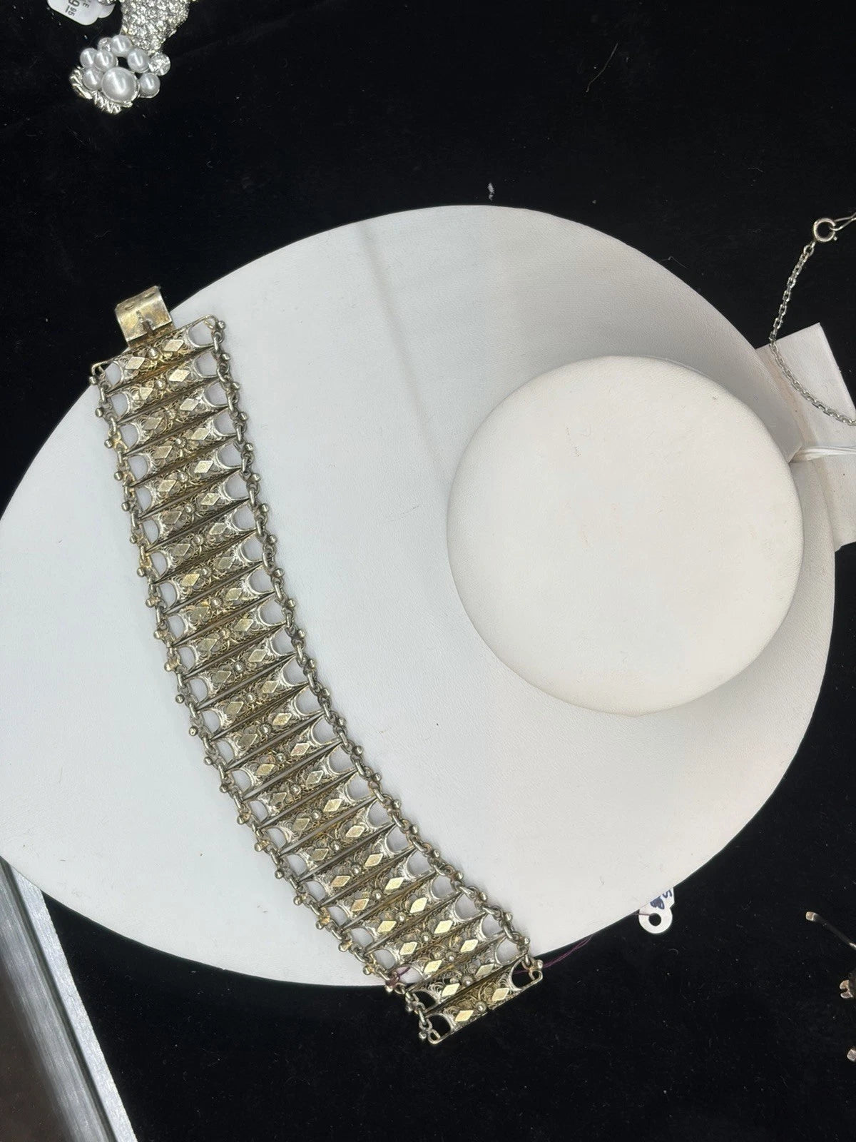 Antique Silver Vermeil Italian Filigree Bracelet