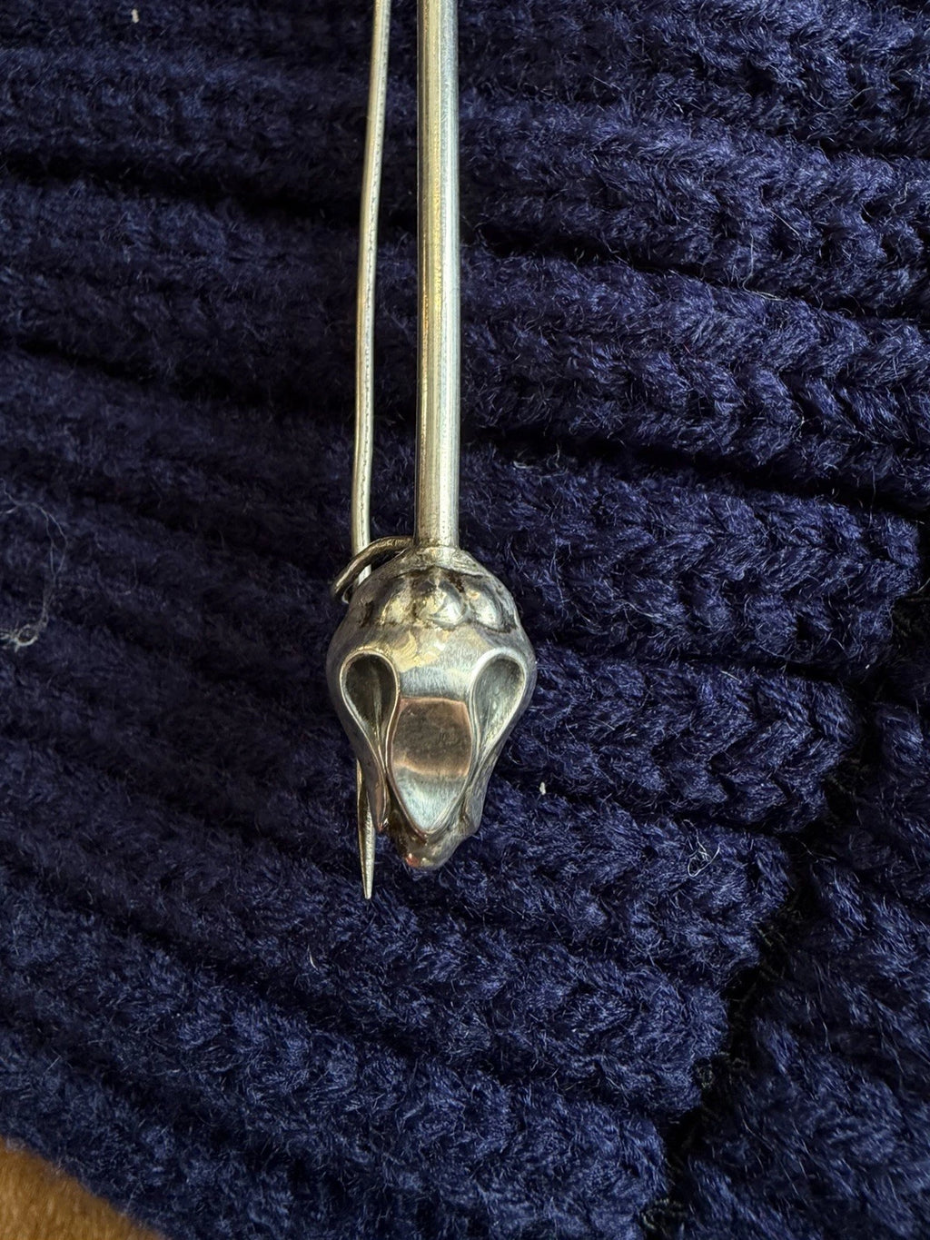 Art Nouveau Sterling oblong rose bar pin