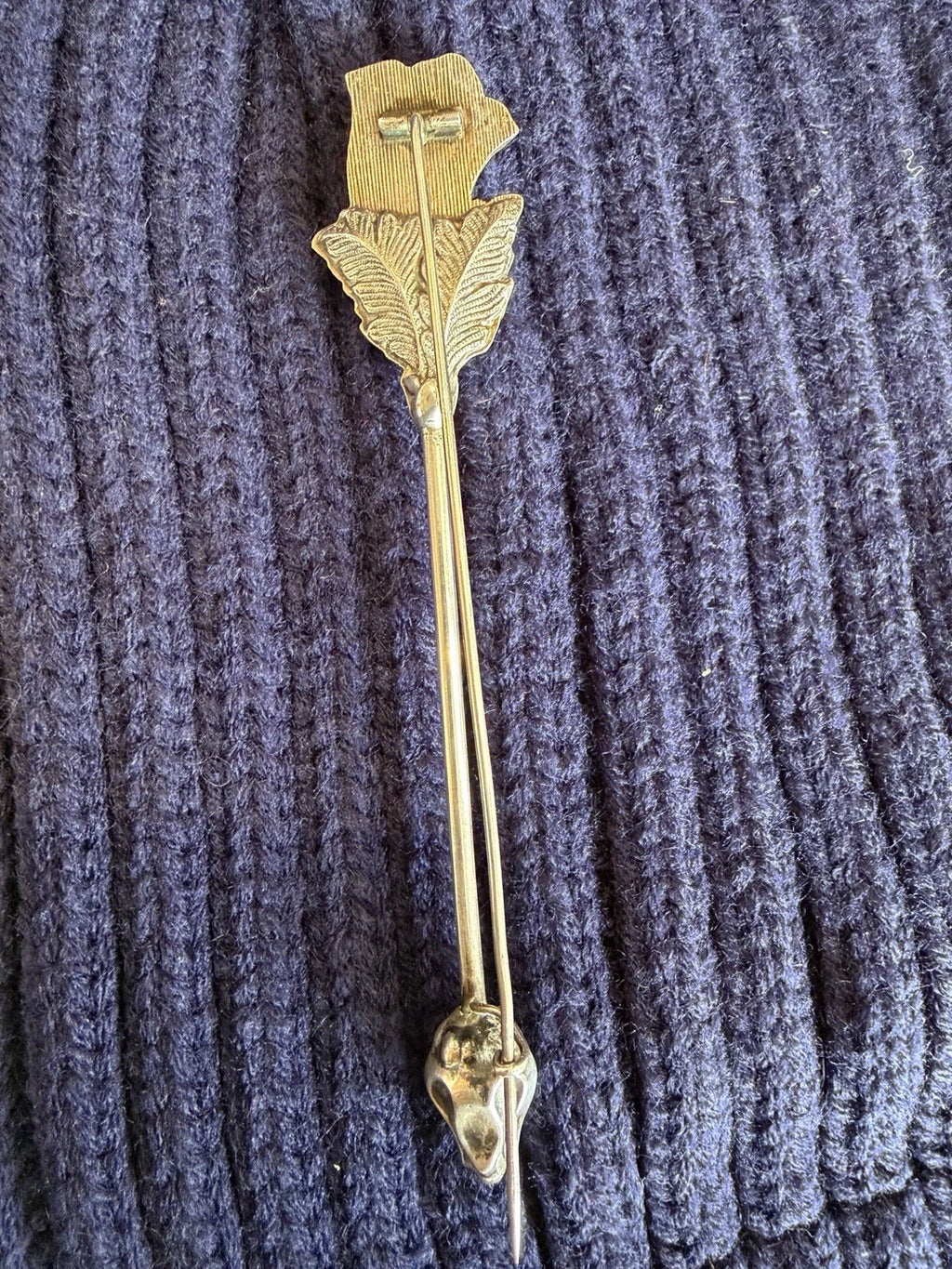 Art Nouveau Sterling oblong rose bar pin