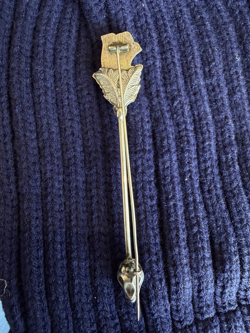 Art Nouveau Sterling oblong rose bar pin