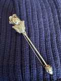 Art Nouveau Sterling oblong rose bar pin