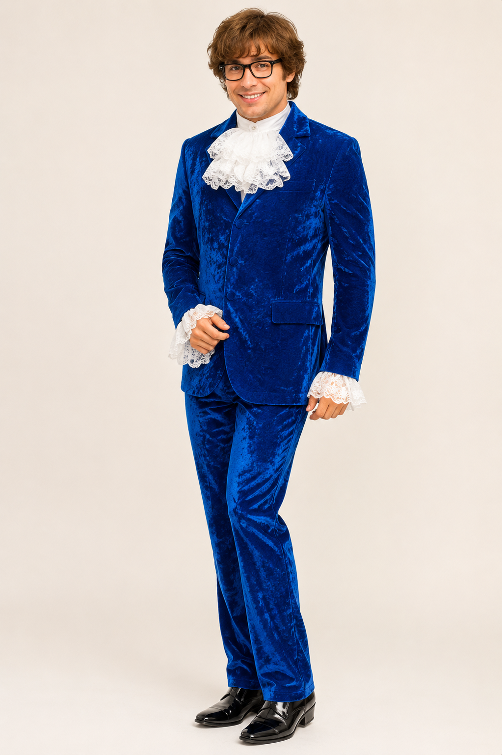 Austin Powers Blue Velvet Suit, Men's Fictional Character Costume Rental