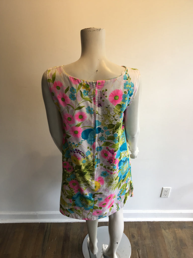 1960’s Cotton Floral Janet Lynn Shift Dress Size 10
