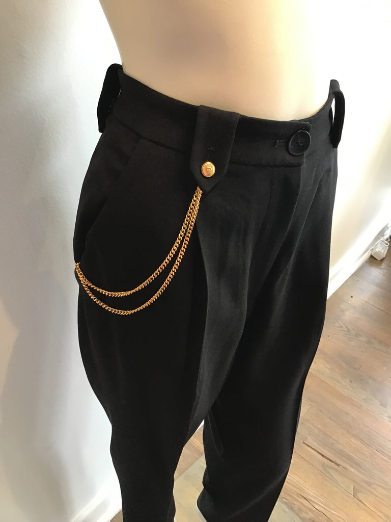 1990s Black Wool Griffith Gray St John’s Pant Suit Size 10