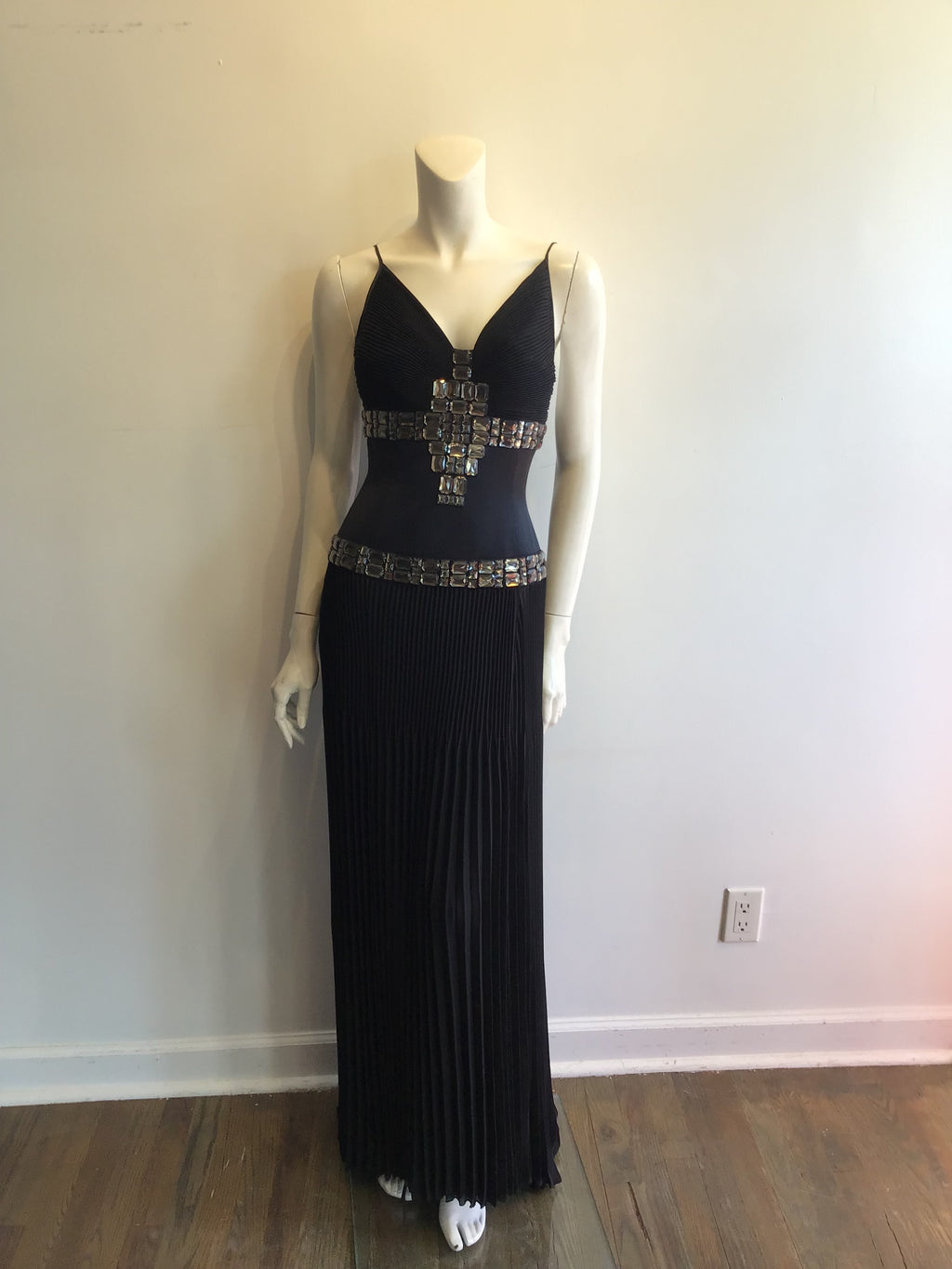 2000’s Roberto Cavalli Black Silk Blend Evening Dress Size 6