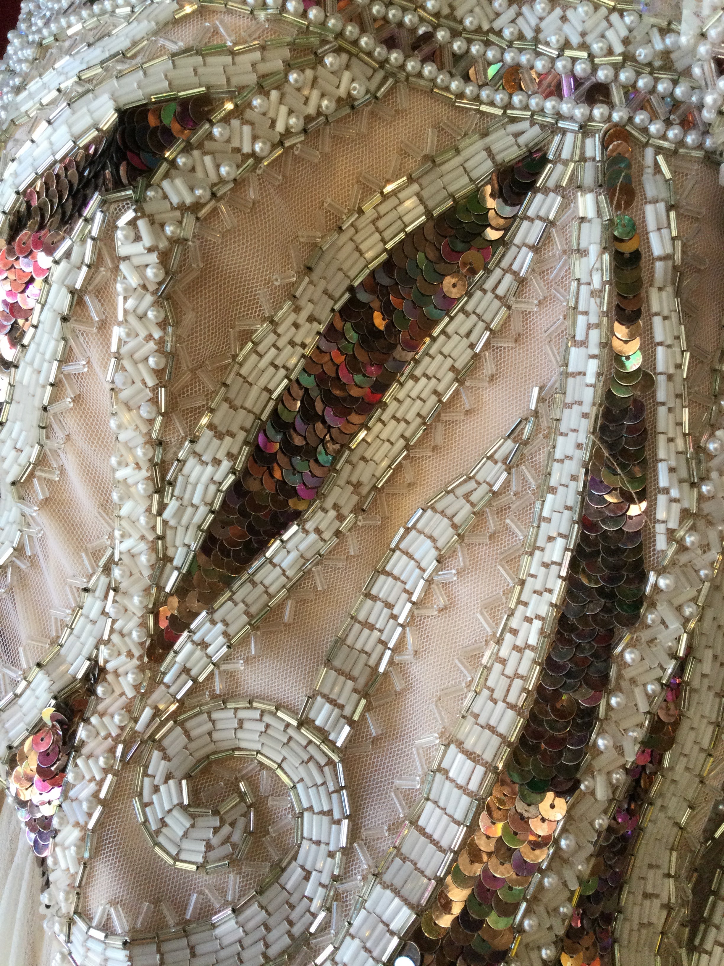 1980’s Bob Mackie Blush Chiffon Beaded Top Evening Gown