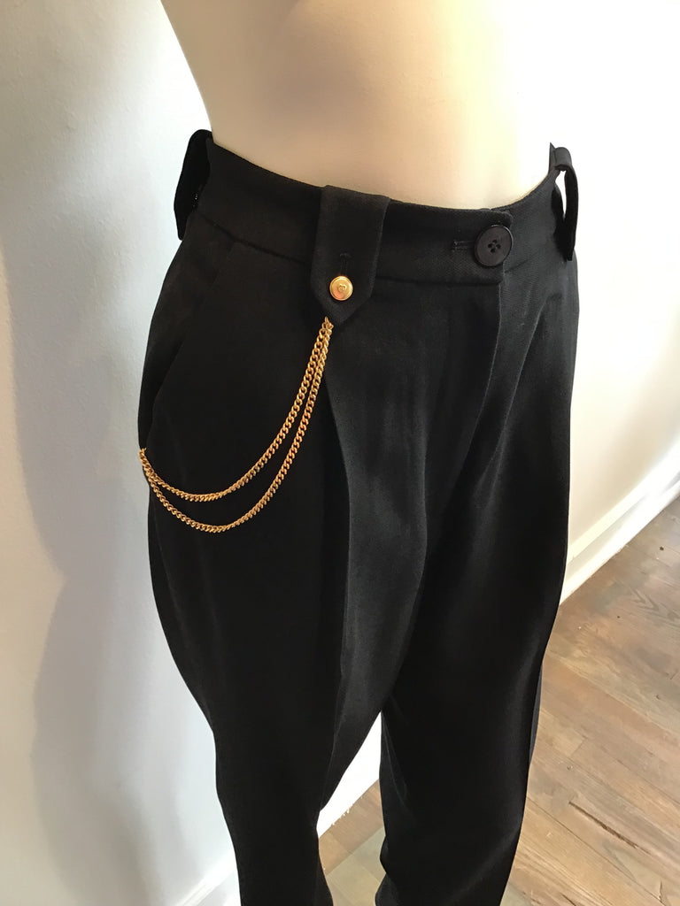 1990s Black Wool Griffith Gray St John’s Pant Suit Size 10