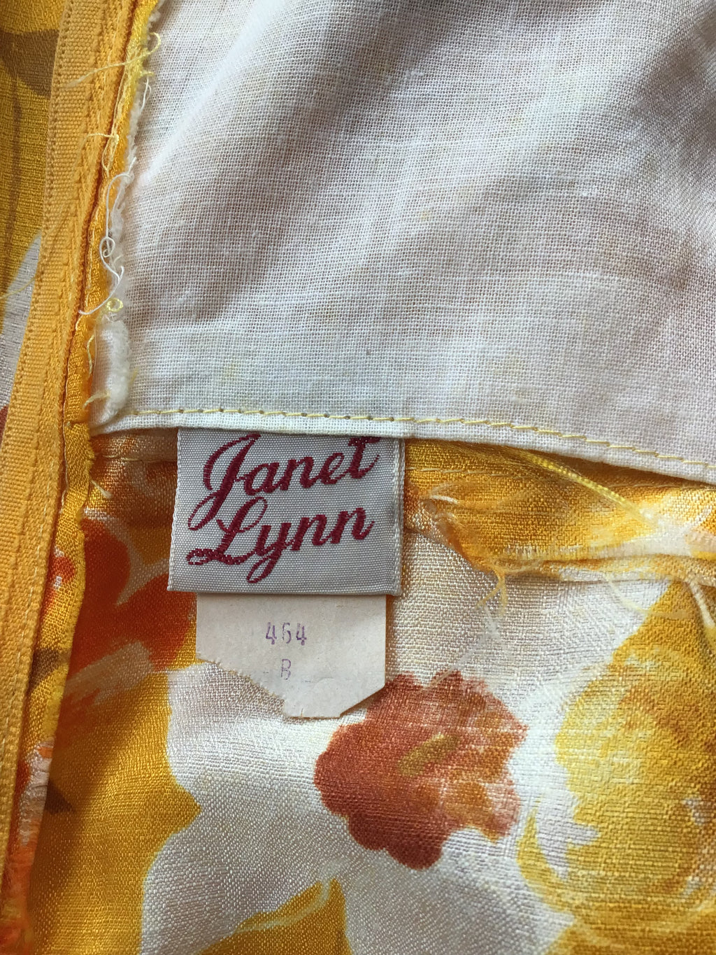 1960’s Deep Yellow  Floral Cotton Blend Janet Lynn Jumpsuit Size 8