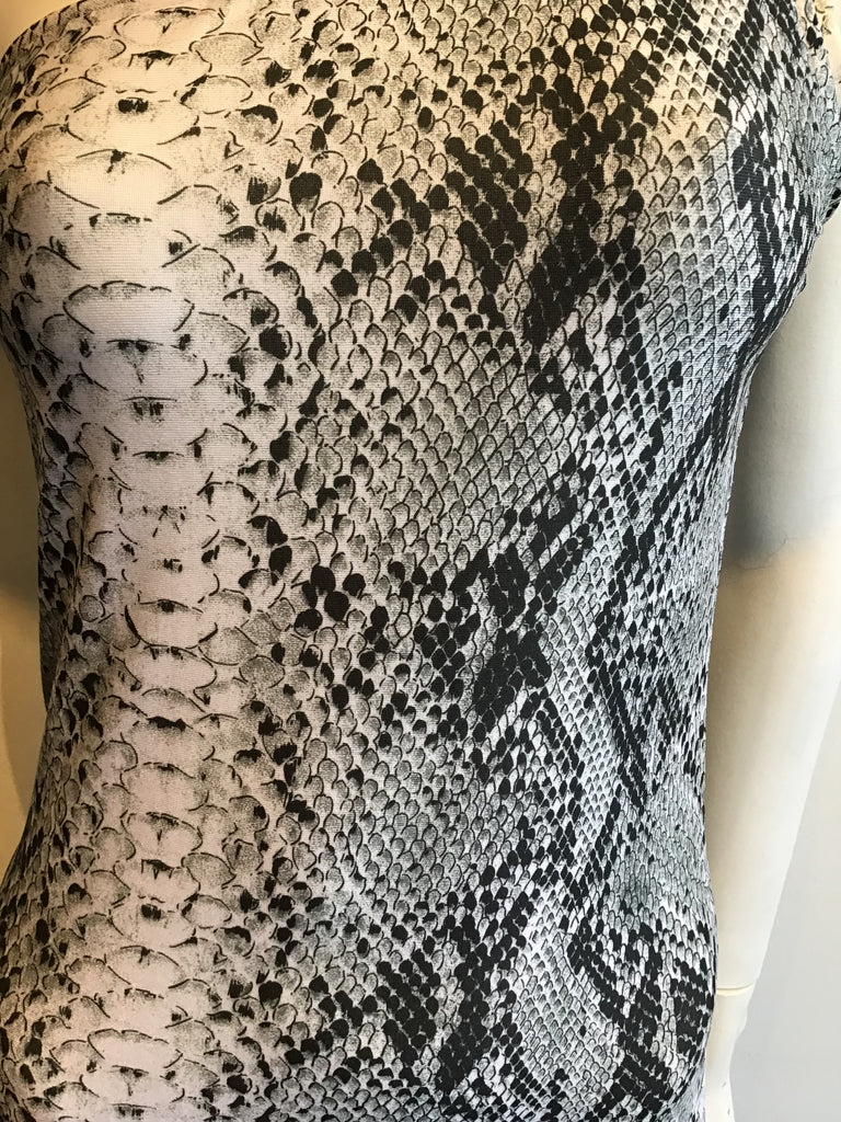 1980s Black/White Python Print Patrick Kelly Evening Gown Size 2 Never Worn