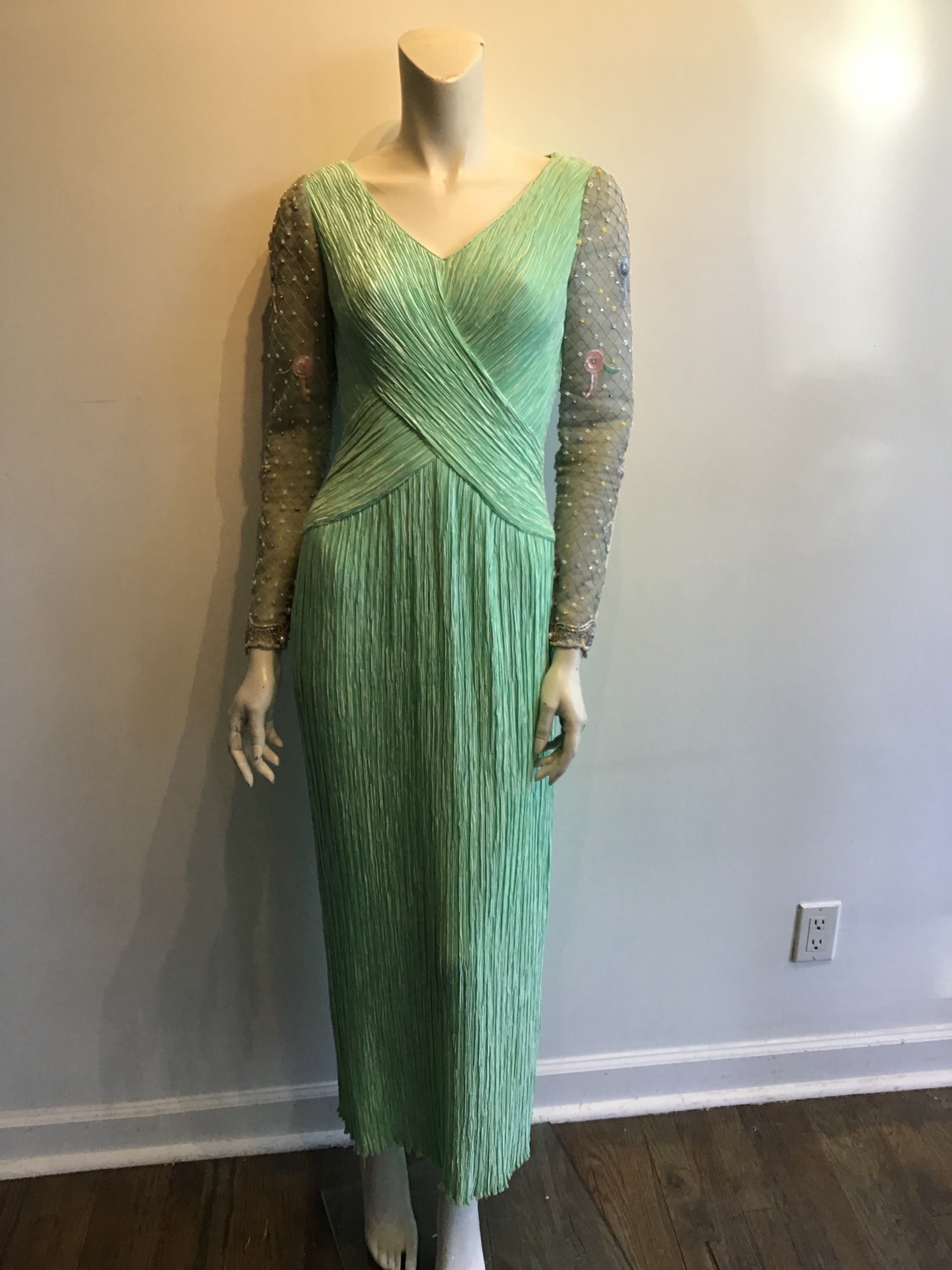 1980’s Mint Green Mary McFadden Evening Gown Size 2
