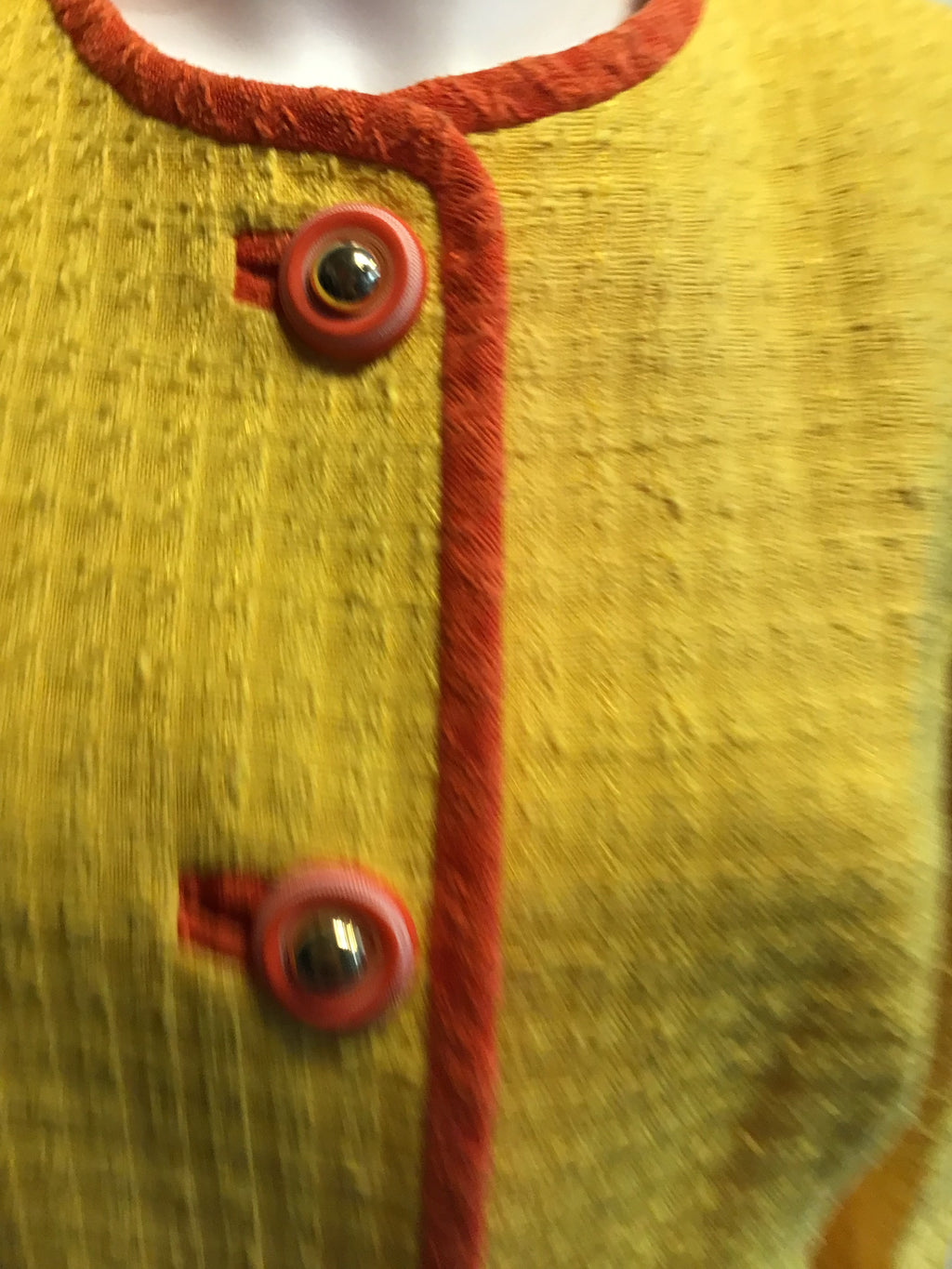 1980’s David Hayes Yellow/Orange Cotton Blend Suit Size 8