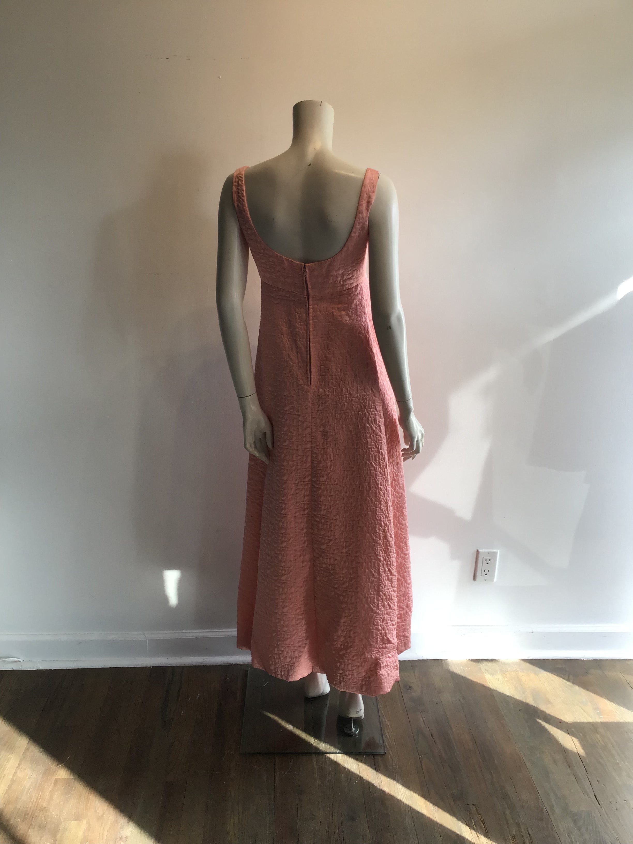 1960s Malcolm Starr Pink Brocaded Dress with Jacket -size 6