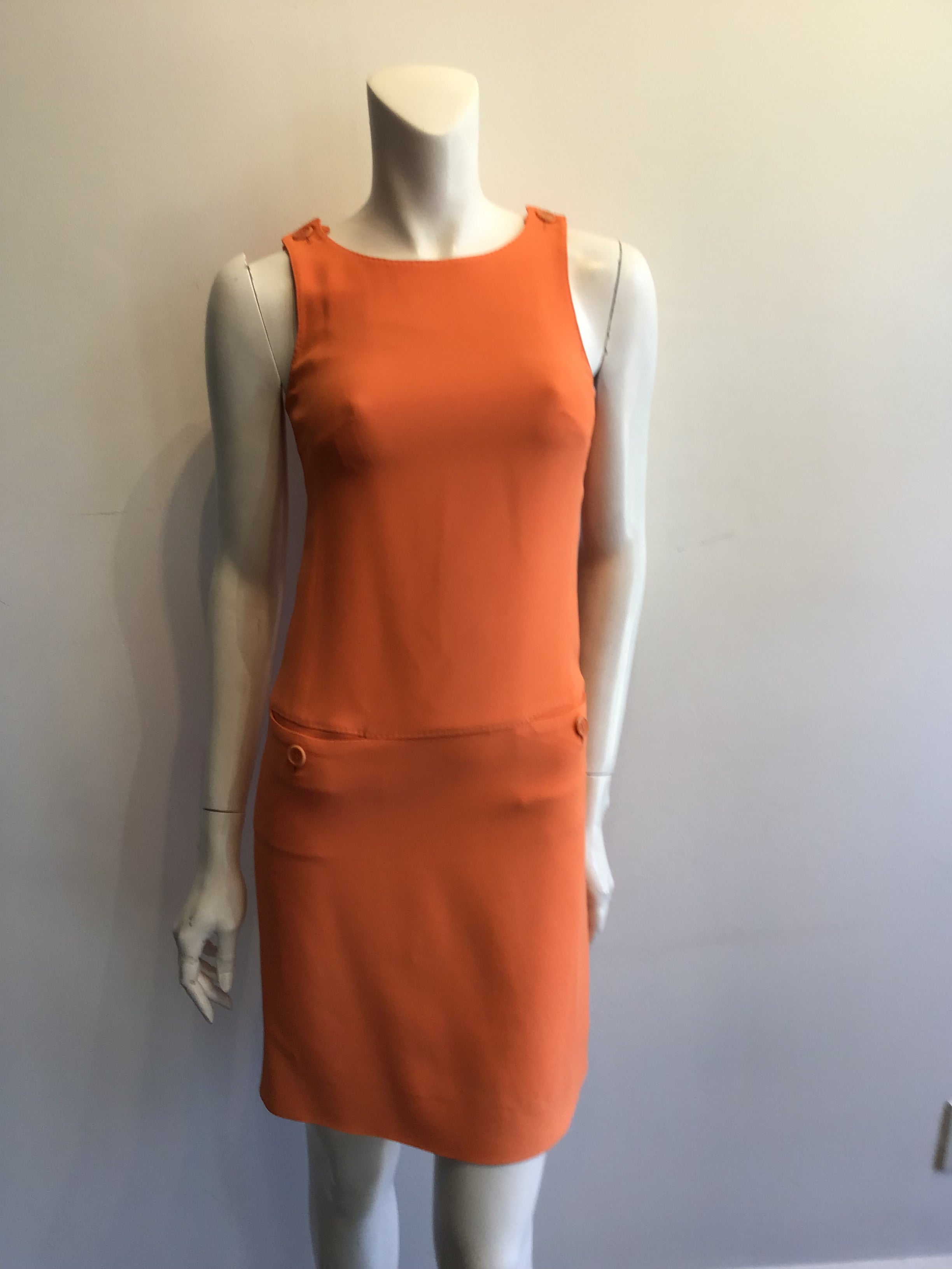 2000’s Orange Lycra Cotton Blend Dress Size 4