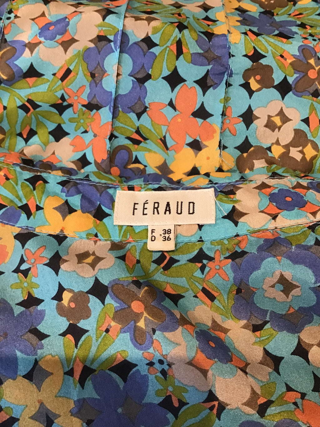 1990’s Silk Féraud Multicolor Shirt Size 4