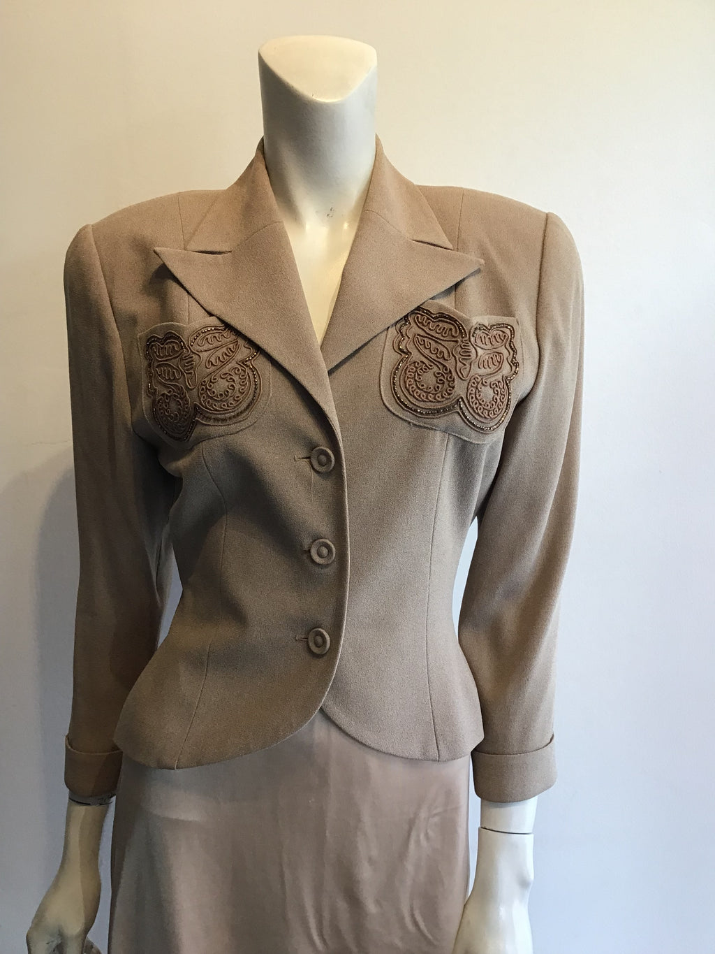 1980’s Tan Rayon Zelda Jacket Size 6 Petit