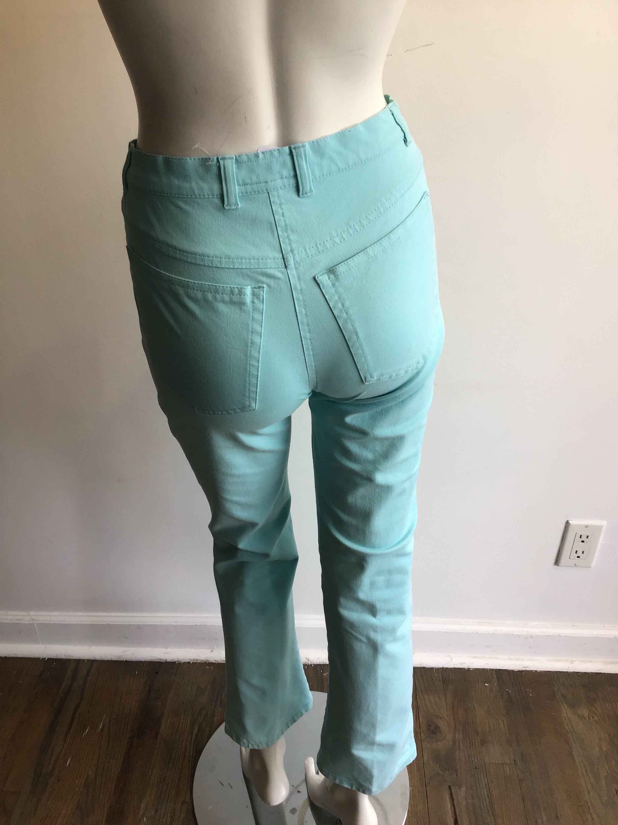 1990’s Turquoise Louis Féraud Cotton/Spandex Jeans Size 4