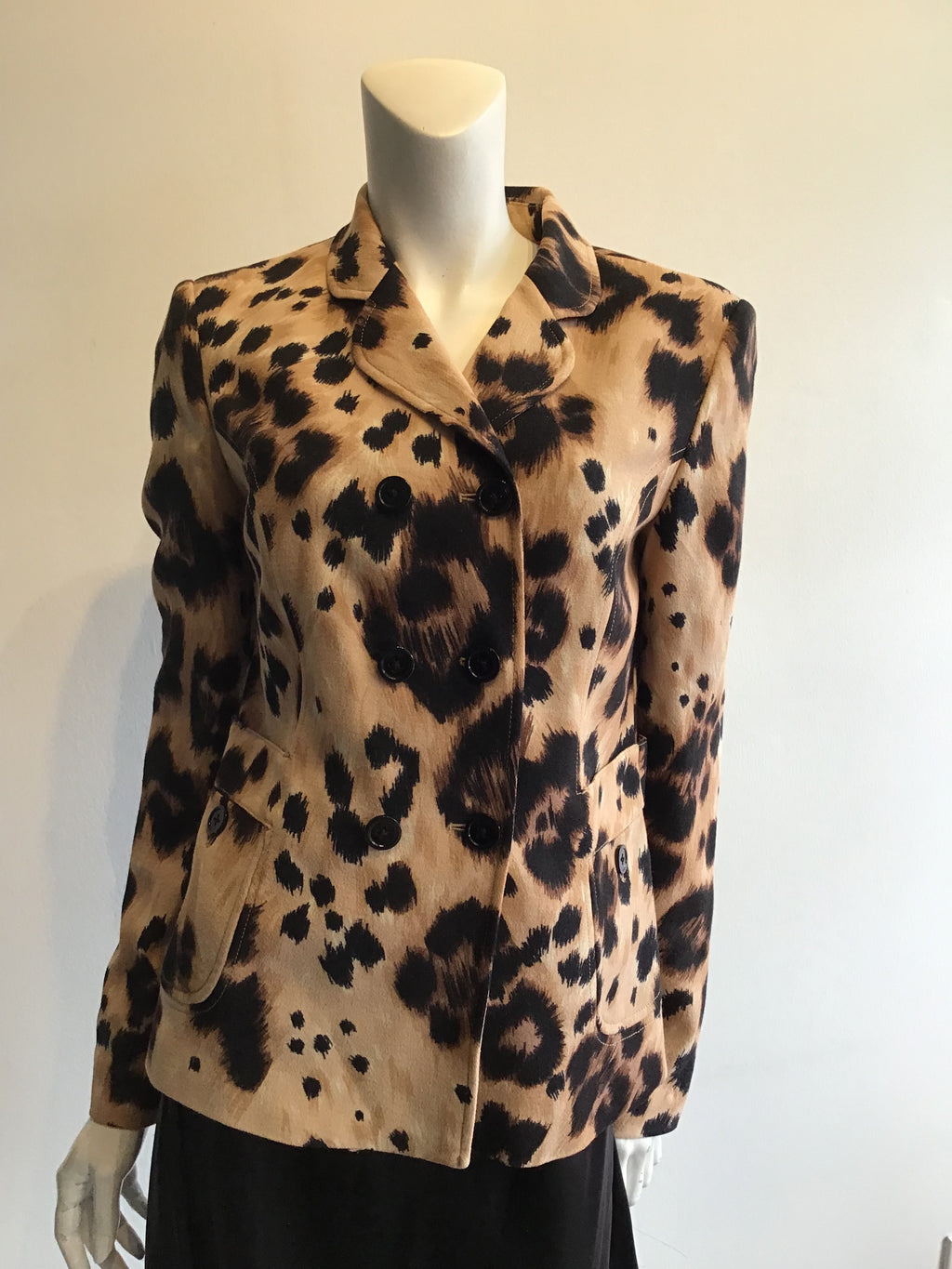 2000’s Valentino Wool Leopard Print Jacket Size 10