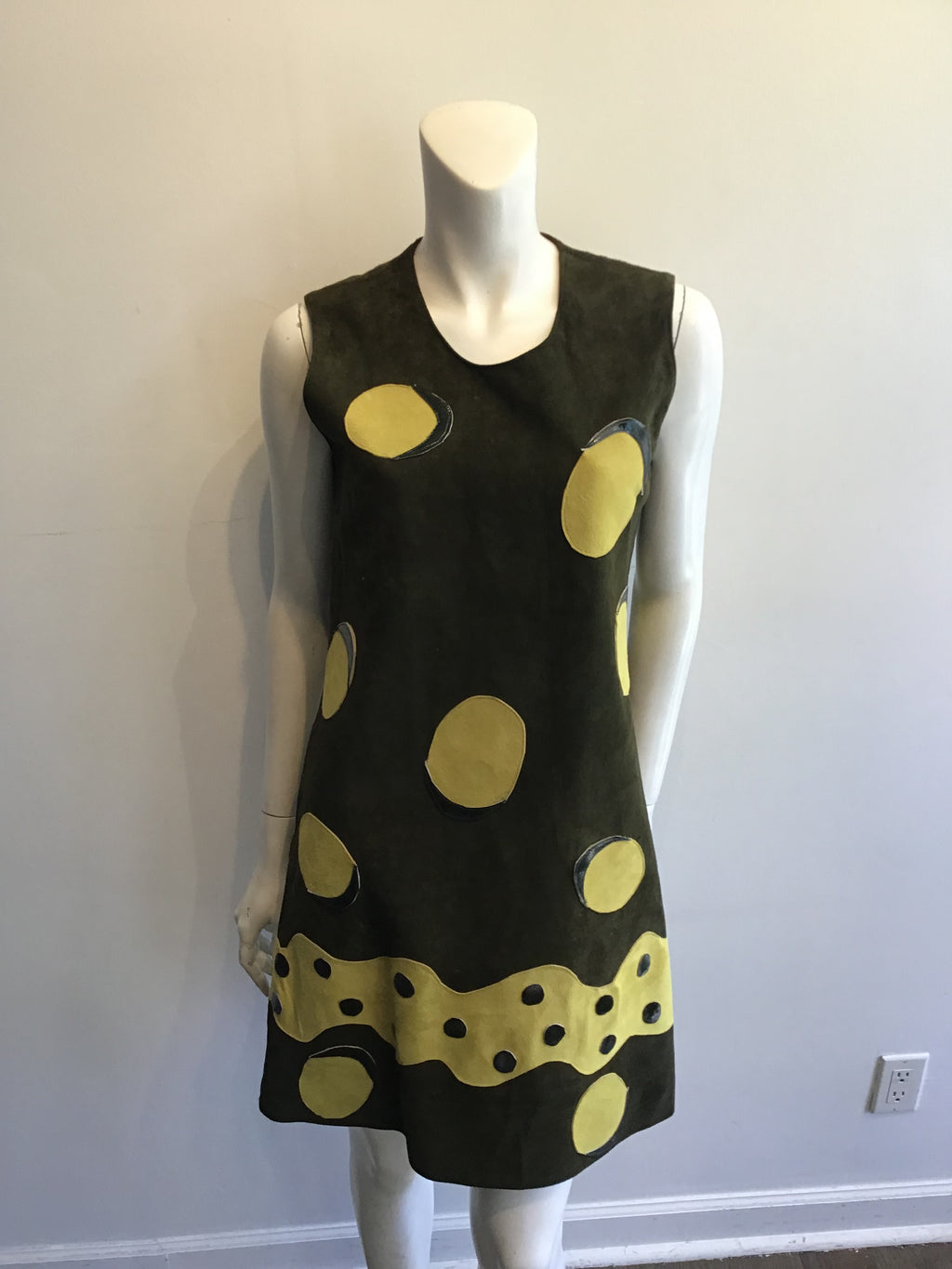 1960’s Olive Green Ultra Suede Dress Size 8