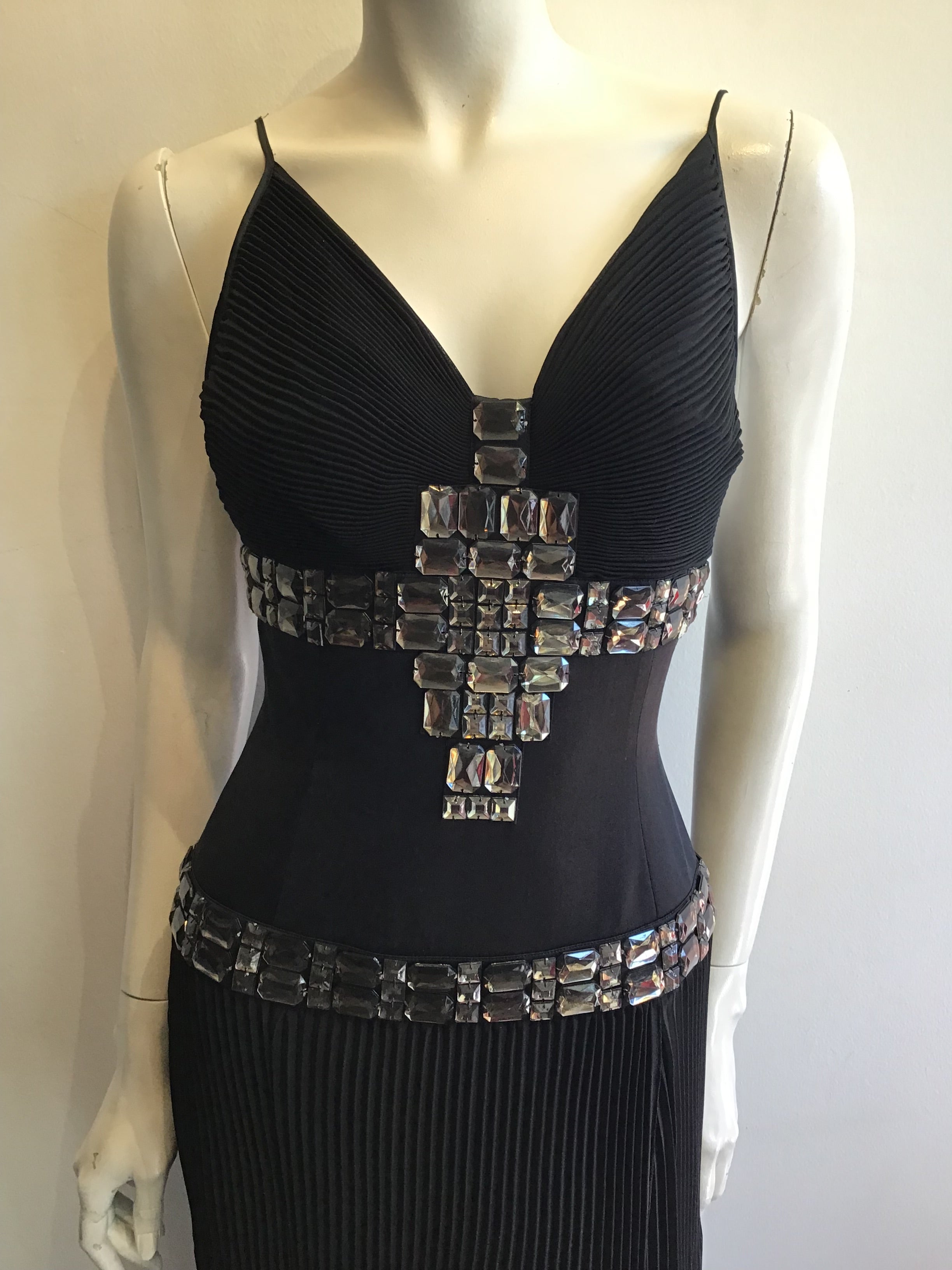 2000’s Roberto Cavalli Black Silk Blend Evening Dress Size 6