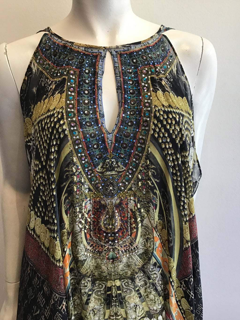 2000’s Camilla Silk Multicolored Maxi Dress Size 8/10