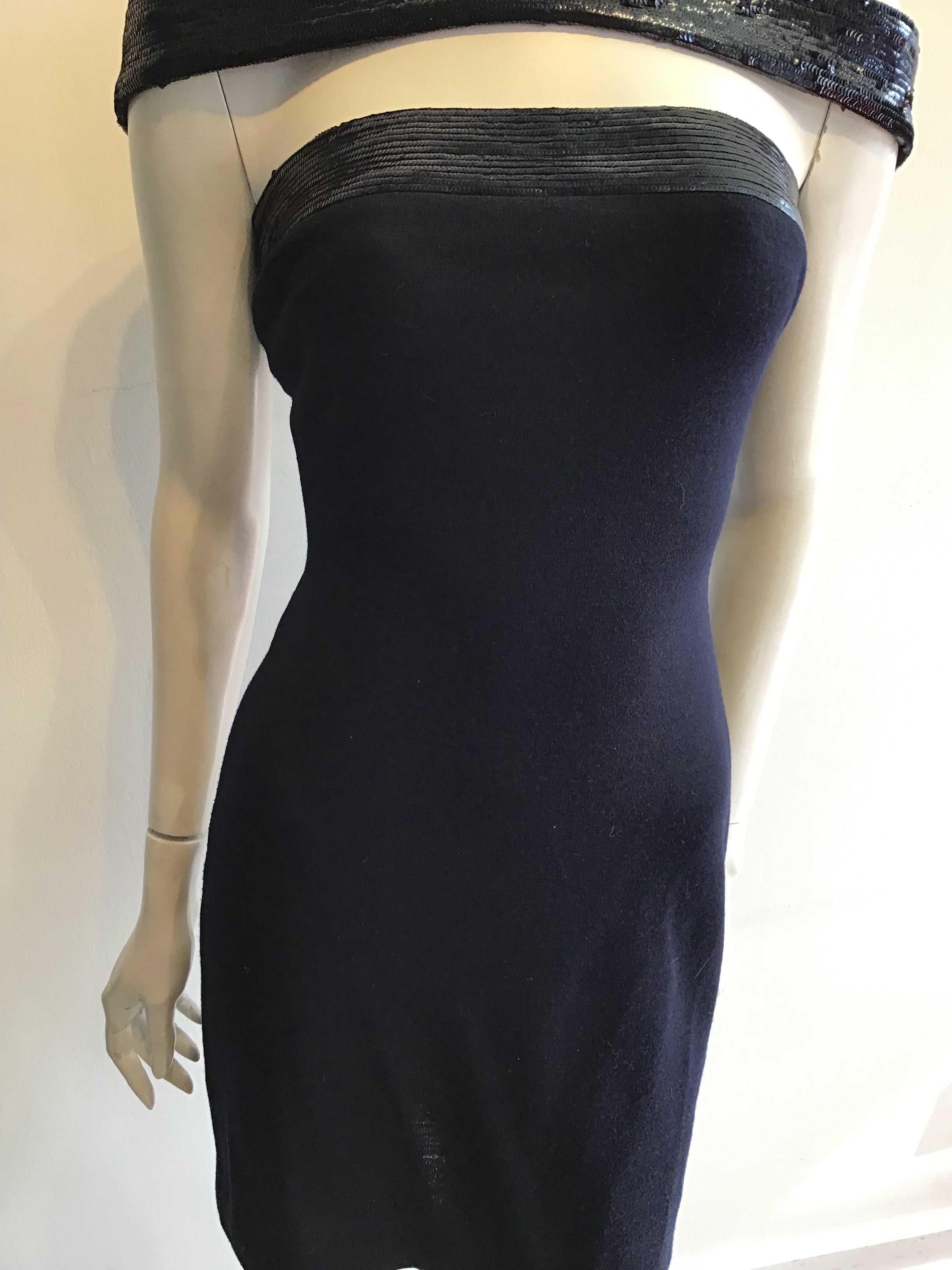 1990’s Donna Karan Navy Blue Wool Cocktail Dress Size 6