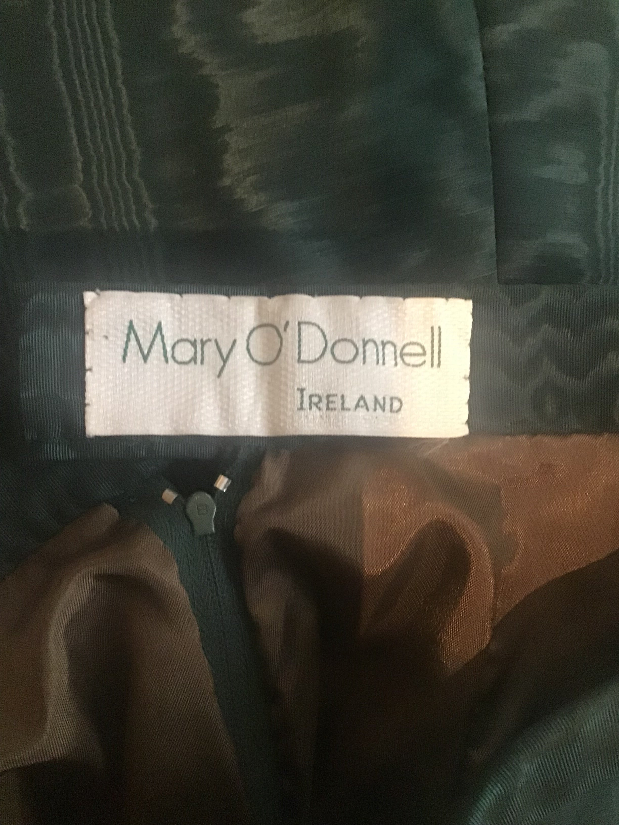 1980’s Mary O’Donnell Forrest Green Silk Moiré Evening Skirt Size 2