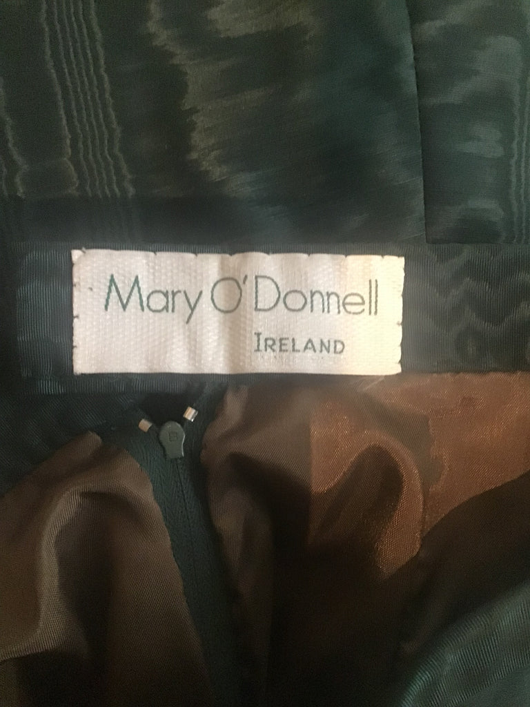 1980’s Mary O’Donnell Forrest Green Silk Moiré Evening Skirt Size 2