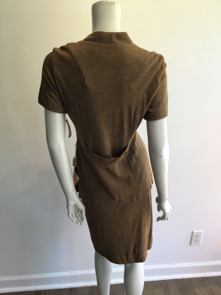 1960’s 2 Piece Wool Light Brown Ensemble Size 8
