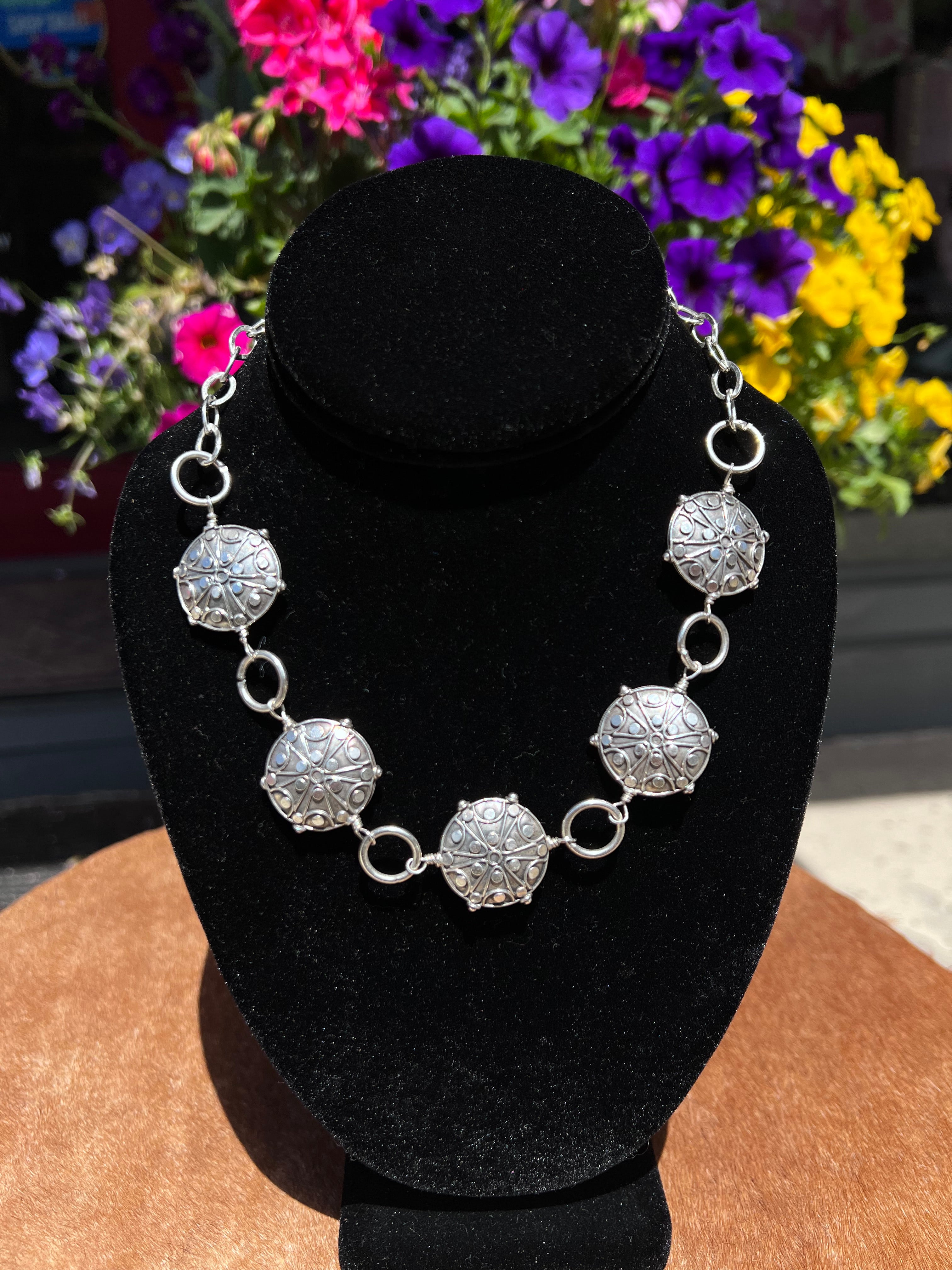 sterling silver station necklace 