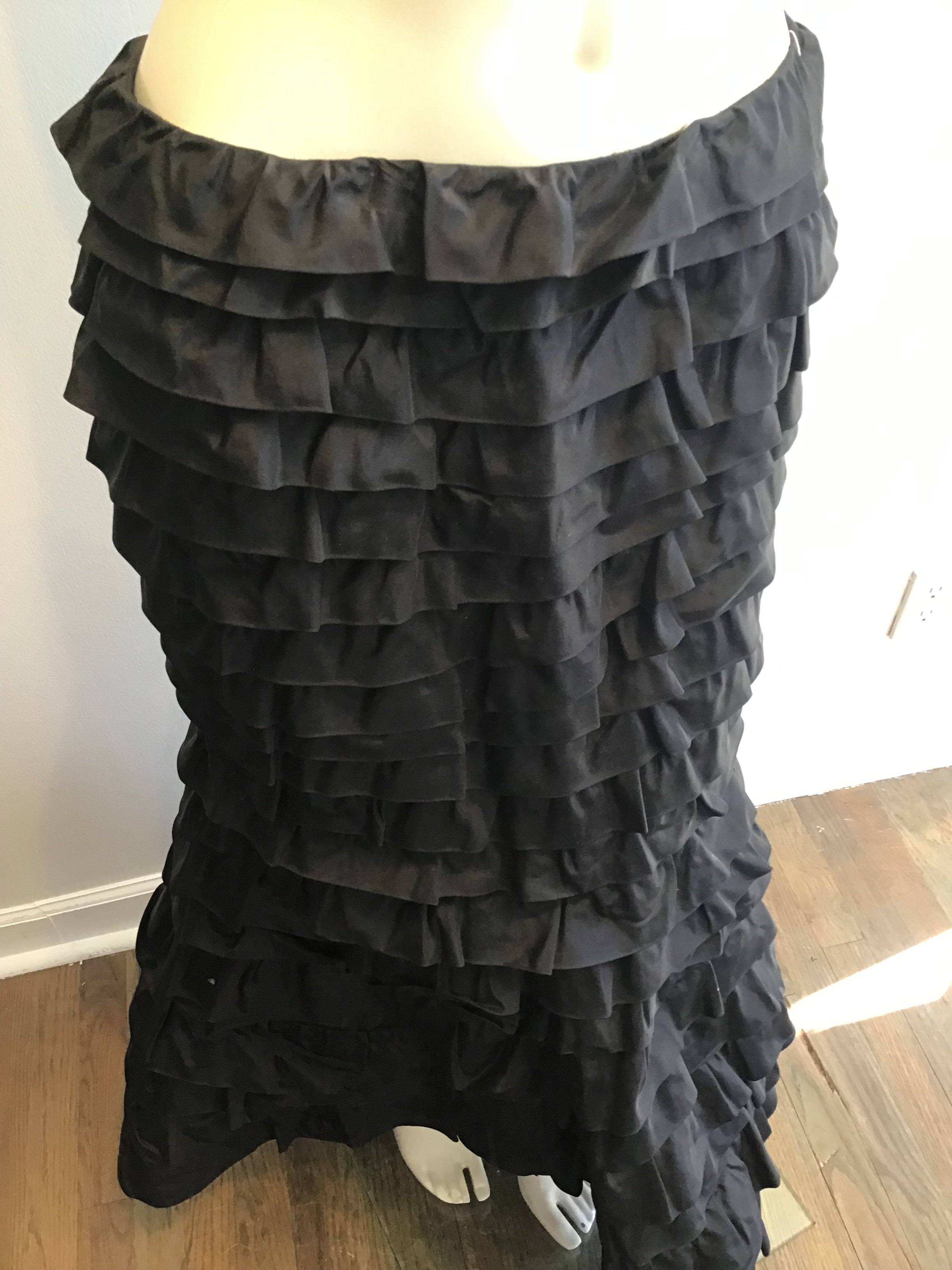 1990’s  Per Se Silk Taffeta Flamenco Skirt Size 6