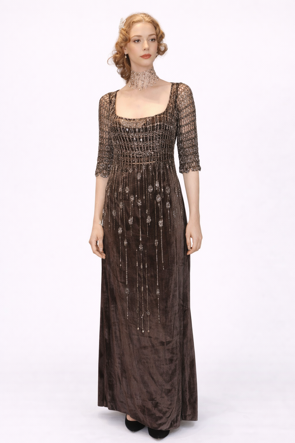 Beaded Edwardian Vintage Gown, Women's Costume Rental