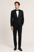 Black Brocade Formal Jacket, 1950's Men's Rental