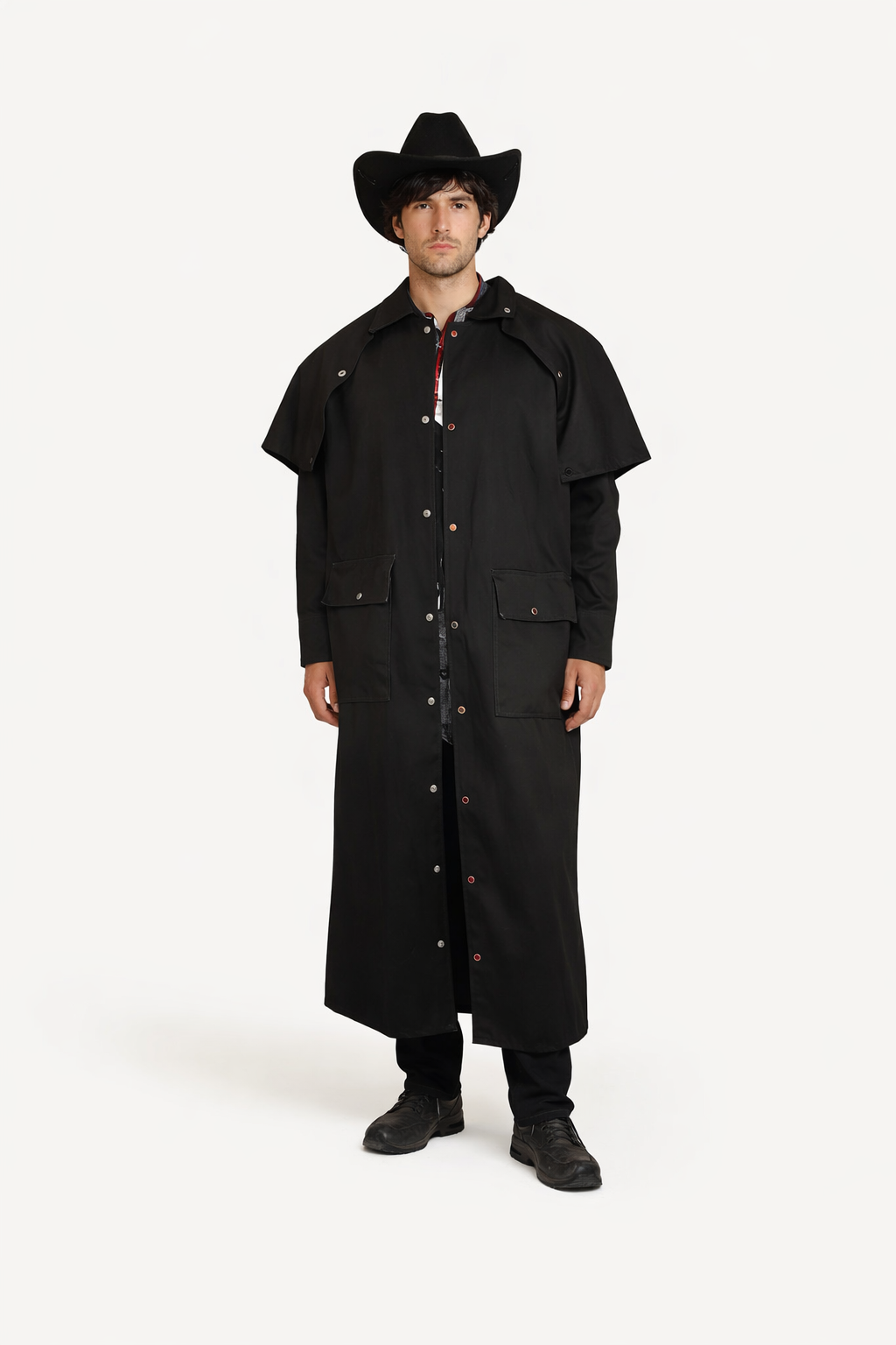 Black Cowboy Duster, Wild West Men's Costume Rental