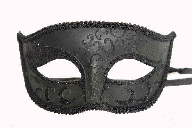 Black Embossed Half Mask