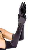 Black Extra Long Opera Satin Gloves