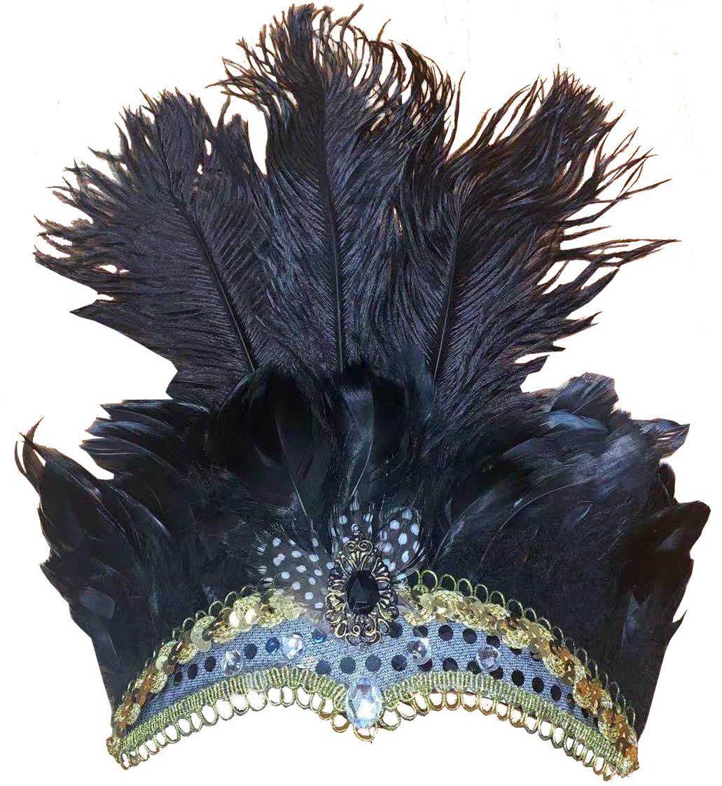 Black Feather Masquerade Headpiece