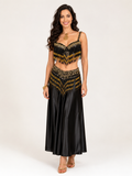 Black & Gold Beaded Belly Dancer Costume Rental