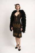 Black & Gold Vamp Flapper Dress 1920's, Women's Costume Rental
