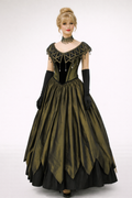 Black / Olive Green Victorian Gown Costume Rental