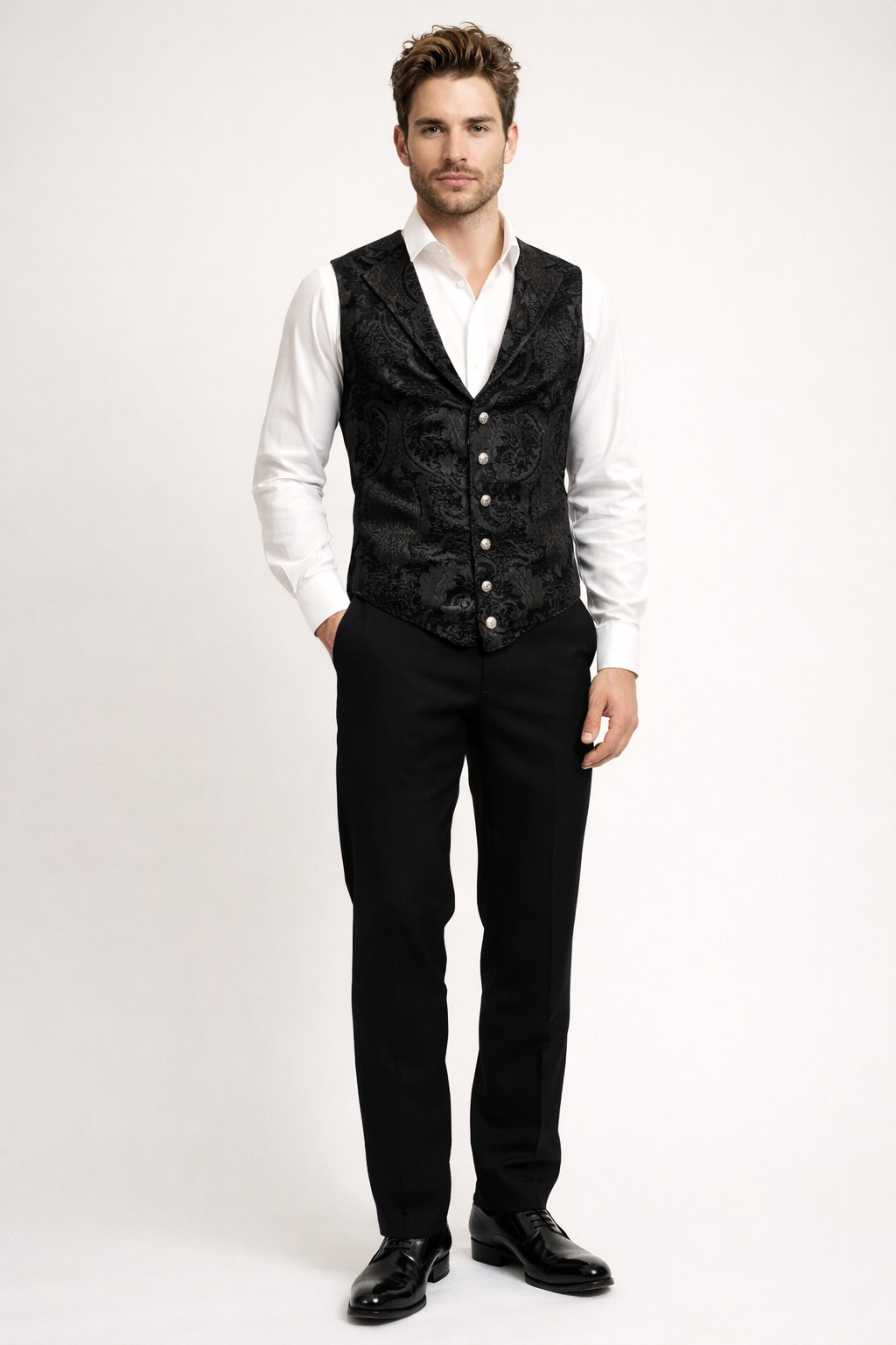 Black Men's Vest, Edwardian Costume Rental
