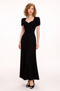 Black Rayon Crepe Gown 1940's Women's Costume Rental