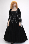 Black & Silver Renaissance Gown Costume Rental