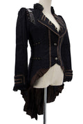 Black Steampunk Ruffle Coat Costume