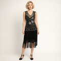 Black Tango Flapper Dress 1920's, Women's Costume Rental