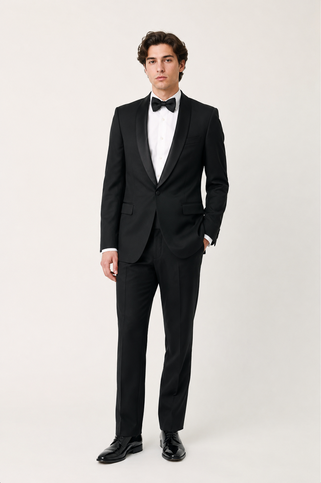 Black Tuxedo Shawl Collared, 1960's Men's Rental