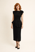 Black Two Piece Rayon Gown 1940's Women's Costume Rental