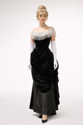 Black Velvet & White Lace Victorian Gown Costume Rental