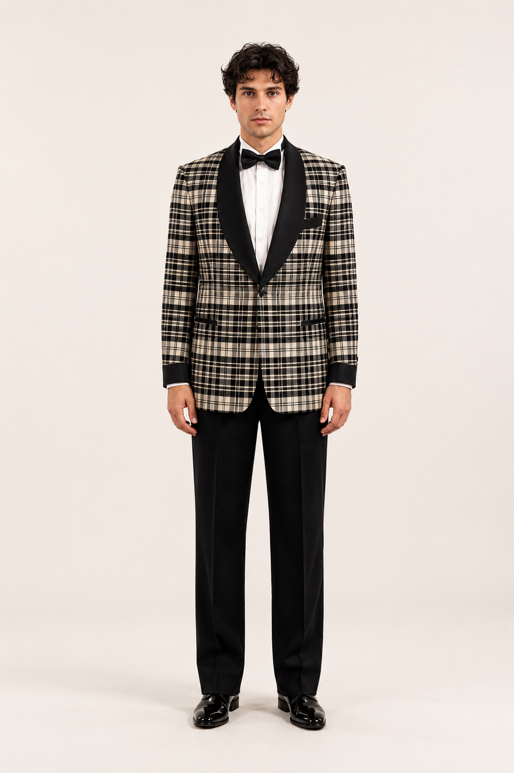 Black & White Plaid Jacket, 1950's Men's Rental